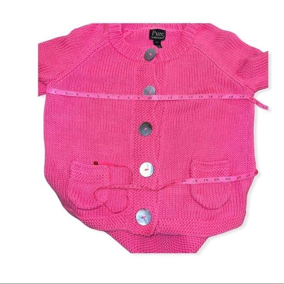 Pure Hand Knit Chunky Button Up Heavy Knit Sweater Cardigan S - Picture 8 of 9